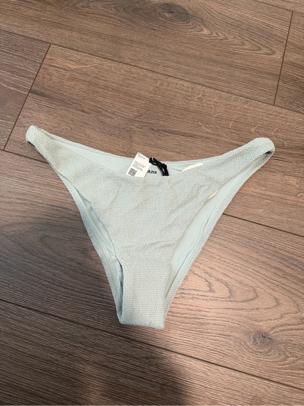 Prana women’s textured light blue Bikini Bottoms size medium NWT